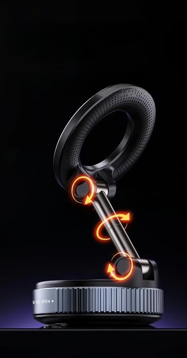 2025 K007 Premium Magnetisk Mobilhållare – Fällbar, 360° Justerbar med Vakuumfäste för Bil, Kontor & Hem