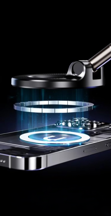 2025 K007 Premium Magnetisk Mobilhållare – Fällbar, 360° Justerbar med Vakuumfäste för Bil, Kontor & Hem